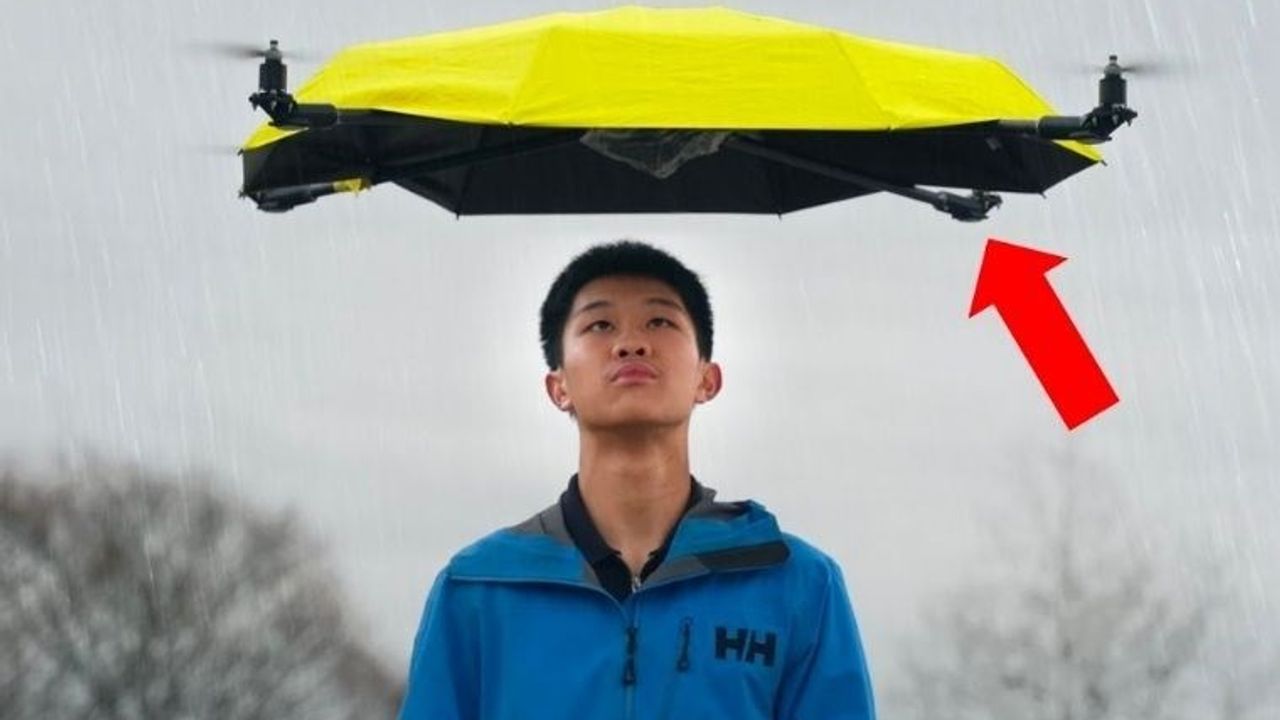 Uçan şemsiye geliştirildi! Yağmurda yürürken kontrol edebilirsiniz
