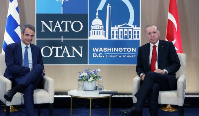 Cumhurbaşkanı Erdoğan ve Yunanistan Başbakanı Miçotakis, Washington'da bir araya geldi
